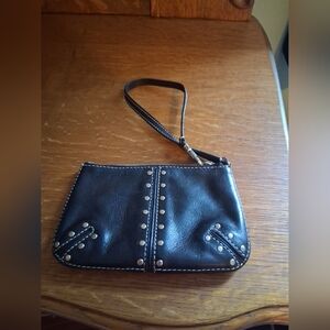 Michael Kors Black Leather Studded Wristlet